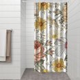 thumbnail image 3 of Farmhouse Hummingbird and Peony Curtain – Watercolor Botanical Design for Rustic Bathroom or Tub Area, 3 of 5