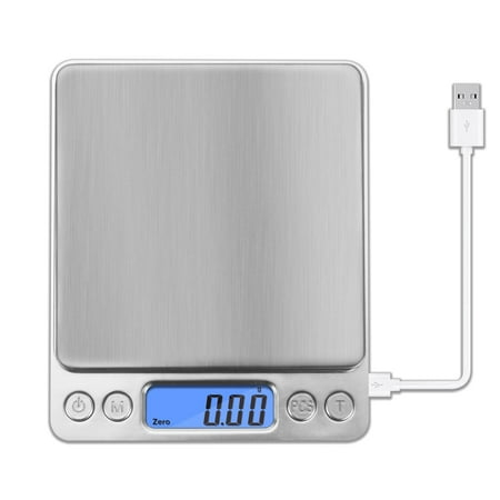 

Multifunction Food Meat Scale with LCD Display (Batteries Not Included) Digital Kitchen Scale - 1000g/0.1g Mini Pocket Food Scale with 2 Trays