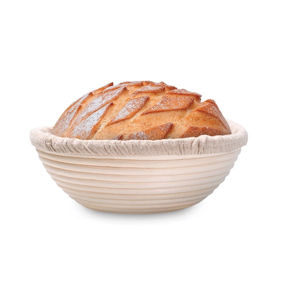 Mrs. Anderson's Baking Rattan Brotform Bread-Proofing Basket, Round, For Artisan Bread, Sourdough, Bread Proofing, And Bread Rising