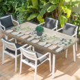 thumbnail image 2 of Bottles and Plants Table Cloths for 6 Foot Rectangle Tables, Farmhouse Country Rustic Brown Wooden Plank Patio Waterproof Elastic Fitted Tablecloths, Washable Rectangular Table Cover for Camping, 2 of 8