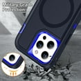 thumbnail image 6 of Dteck Case with Tempered Glass Screen Protector for iPhone 15 Pro,Shockproof Rubber Case Compatible with MagSafe Hybrid PC Full Body Protection Cover,Navyblue, 6 of 6
