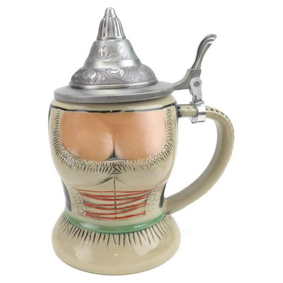 0.55 Liter | OktoberfestHaus German Stein Oktoberfest Ceramic Beer Mug Pair of German Dirndl With Lid Oktoberfest Items, and Octoberfest Beer Mug, and Oktoberfest Glasses for Party