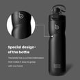 thumbnail image 5 of BOTTLE BOTTLE Insulated Water Bottle 24 oz with Handle and Flip Tops Lids Stainless Steel Water Bottle Push Button Leak Proof Portable for Running Travel  Hiking Black, 5 of 7