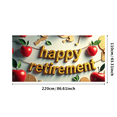 thumbnail image 1 of Happy Retirement Banner with Apple Decor Background Party Decors Retirement Celebration Photography Props Backdrop Decorations, 1 of 4