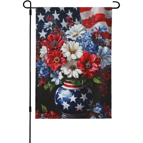 Floral Garden Flag 12 x 18 Inch Double Sided Polyester Outdoor Flag for Patio Lawn Yard and Garden Decor