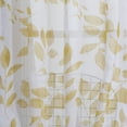 thumbnail image 6 of Short Kitchen Curtains 2 Tiers Sheer Window Curtains Elegant Leaf Floral Printed Rod Pocket Faux Linen Texured Curtains Cafe Curtains 26"*45" yellow, 6 of 7