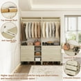 thumbnail image 4 of Homieasy 53.2'' Closet System with Wooden Drawers and Hanging Rods (Set of 2), White Oak, 4 of 6