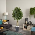 thumbnail image 5 of 6.5’ Ficus Artificial Tree with Slate Planter, UV Resistant (Indoor/Outdoor), 5 of 6