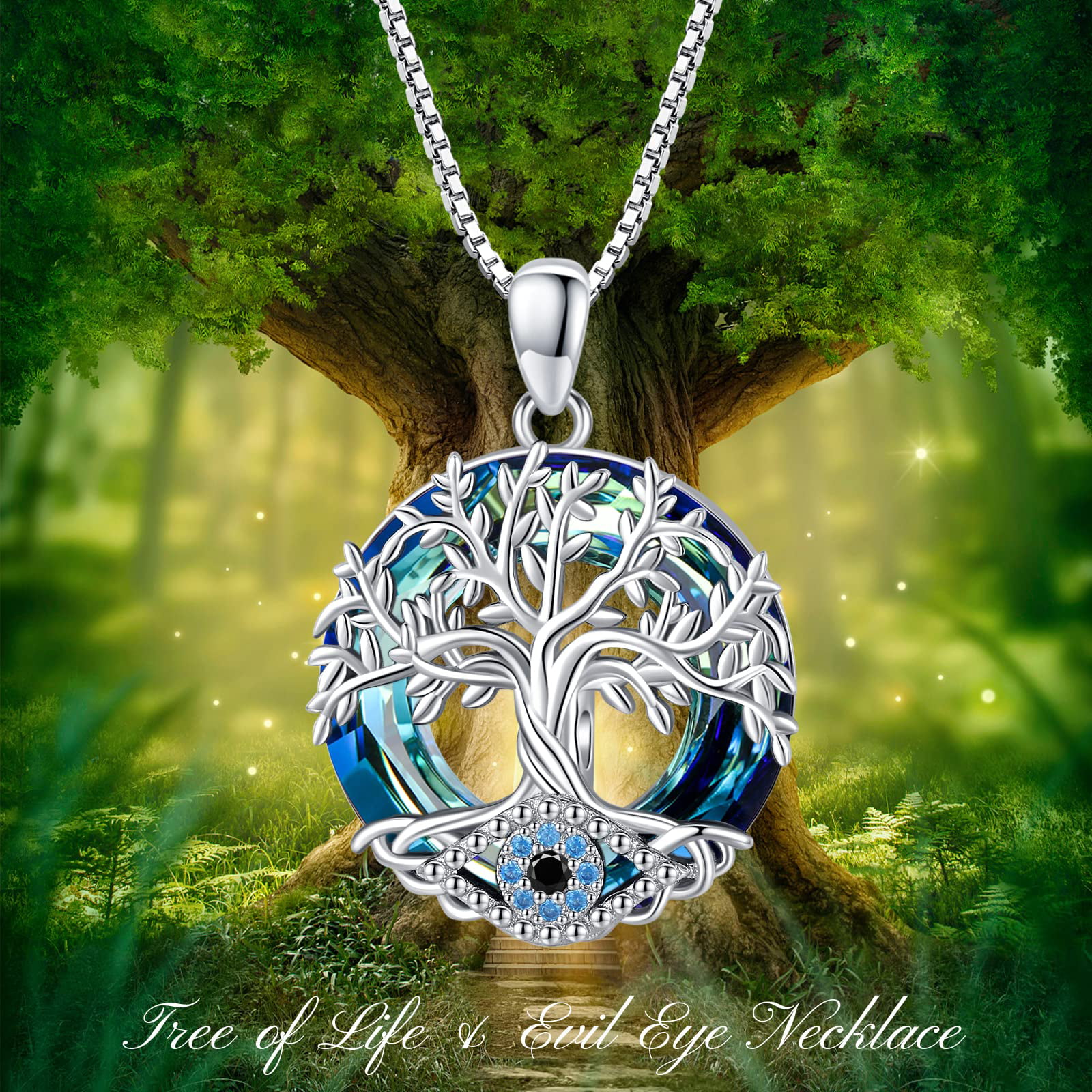 Sterling Silver Tree of Life Cubic Zirconia Pendant Adjustable Necklace by  For You Collection | Look Again