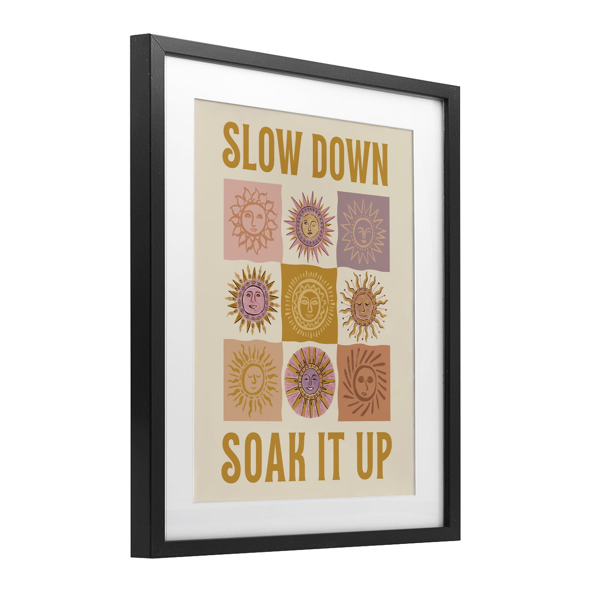 Stupell Industries Slow Down Soak It Up Black Framed Print Under Glass, design by Two If By Sea Studios