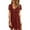 Wine Summer Dresses for Women 2023, variant on Dyegold Sundresses for Women Casual Beach - Dresses for Guest V-Neck Short Sleeve Button Up Pleated Solid Color Mini Sun Dress Plus Size Summer Loose Dress