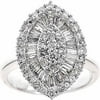 1-1/2-carat T.w. Round And Baguette Whit