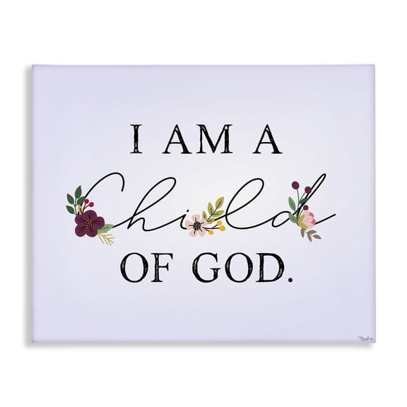 Stupell Industries Bohemian Floral Child Of God over Purple Canvas Art, 40 x 30, by Gigi Louise