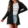 thumbnail image 1 of Camisetas de manga larga para mujer, transpirables, holgadas, cómodas, a la moda, para oficina, citas, trabajo, compras al aire libre, hogar, negro, S, 1 of 6