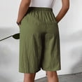 thumbnail image 6 of Knee Length Shorts for Women Summer Casual Cotton Linen Lightweight Elastic Waist Wide Straight Leg Skorts with Pockets, 6 of 6