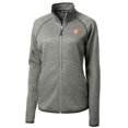 thumbnail image 2 of Women's Cutter & Buck  Heather Gray Texas Longhorns Vault Mainsail Sweater-Knit Full-Zip Jacket, 2 of 3