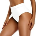 thumbnail image 5 of Sopiago Women's Swim Bottom High Waist Bathing Suit Bottom for Women Retro Basic Full Coverage Bikini Tankini Swimsuit Briefs White,XXL, 5 of 7