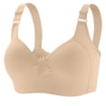 thumbnail image 2 of Feancey Women's Wireless Bras Molded Cups Everyday Brassiere Adjustable Straps Casual No Underwire Bra Solid Color Daily Underwear Beige L, 2 of 8