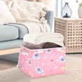 thumbnail image 3 of Yayeee Collapsible Cube Storage Bin with Lid Fabric Closet Decorative Basket with Handles, Love Connection, 3 of 7