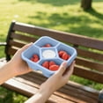 thumbnail image 2 of YaoZQ Blue Reusable Snackle Box, 5 Section Divided Lunch Container for Travel, Stackable Bento Food Box with Transparent Lid, 2 of 5