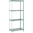 thumbnail image 4 of Nexel A12367G 12 x 36 x 74 in. Poly 4 Tier Wire Shelving Add-On Unit, Green Epoxy, 4 of 5
