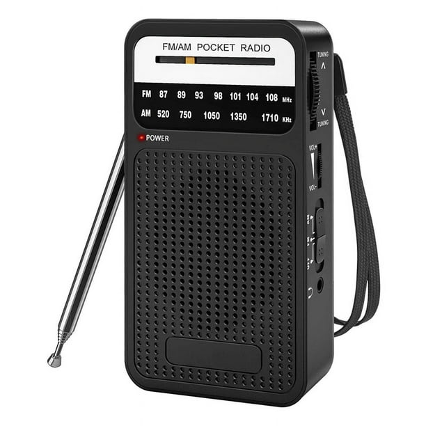 AM FM Pocket Radio, Transistor Radio with Loudspeaker, Headphone Jack ...