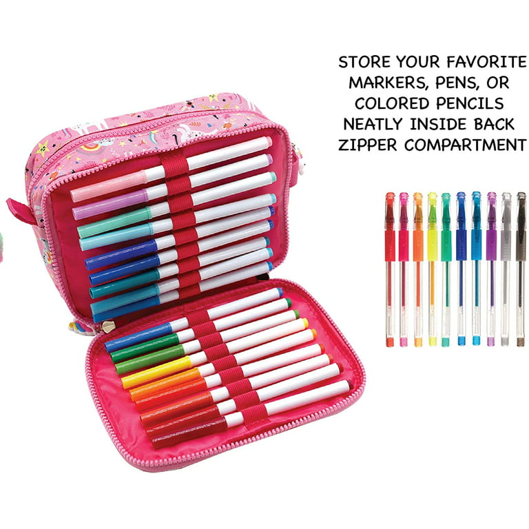 OMG ORGANIZE MY GEAR Cute Pencil Case for Kids, Pen Storage Pouch Large  Capacity, Zipper Mesh Pocket Compartment, Multi-Slot Pencil Bag Pen Case