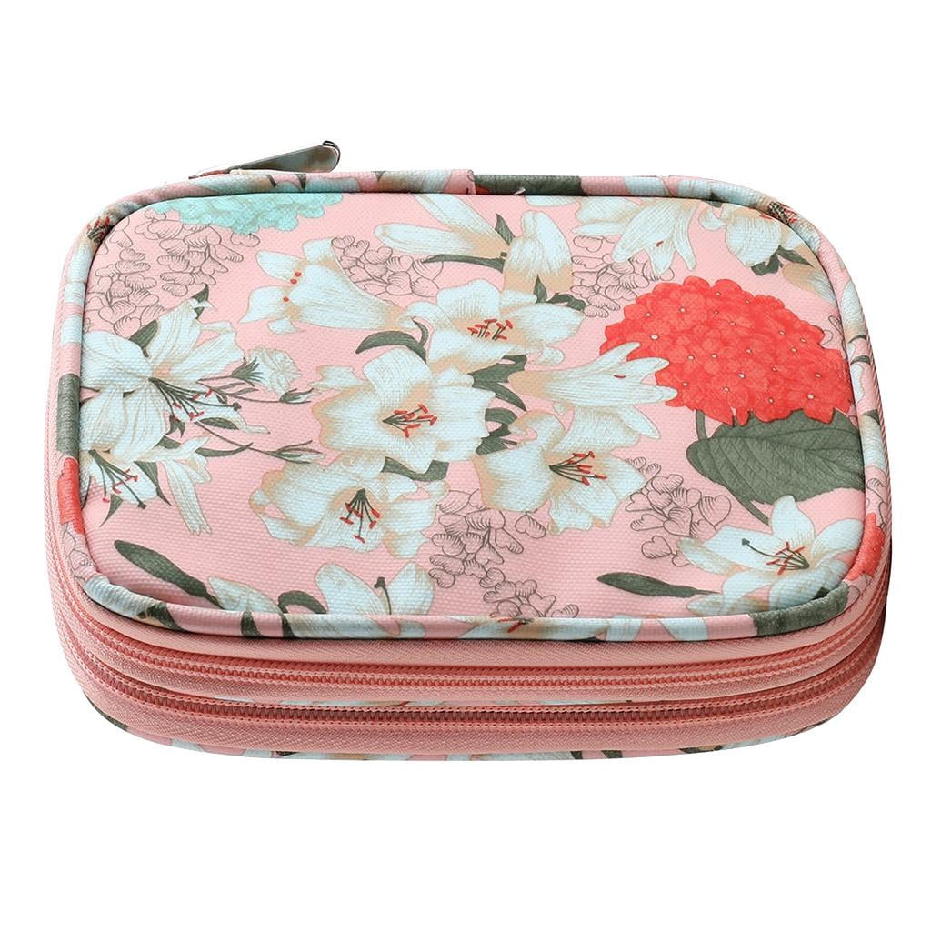 Yunhgft Knitting Crochet Hook Needles Case Empty Zipper Bag Organizer Pink