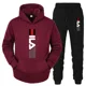 thumbnail image 3 of Chándal con capucha y pantalones de chándal para hombre, conjunto de 2 piezas, traje deportivo informal, ropa deportiva para correr, conjuntos de ropa de calle de lana para hombre, 2 piezas, 3 of 5