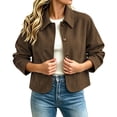 thumbnail image 2 of Floleo Womens Soft Microfiber Jacket Button Down Collared Long Sleeve Casual Outerwear with Patch Pockets for Fall Spring Daily Wear, 2 of 8