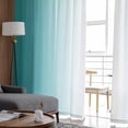 thumbnail image 4 of Teal Ombre Sheer Curtains 84 Inches Long 2 Panels Set, Window Sheer Curtains for Living Room/Bedroom, Turquoise White Gradient Modern Abstract Art Light Filtering Rod Pocket Curtain 52'' x 84'' x 2, 4 of 7