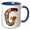 Blue/White, variant on 3drose, Cute Fall Patchwork Monogram Initial G, 11oz Mug