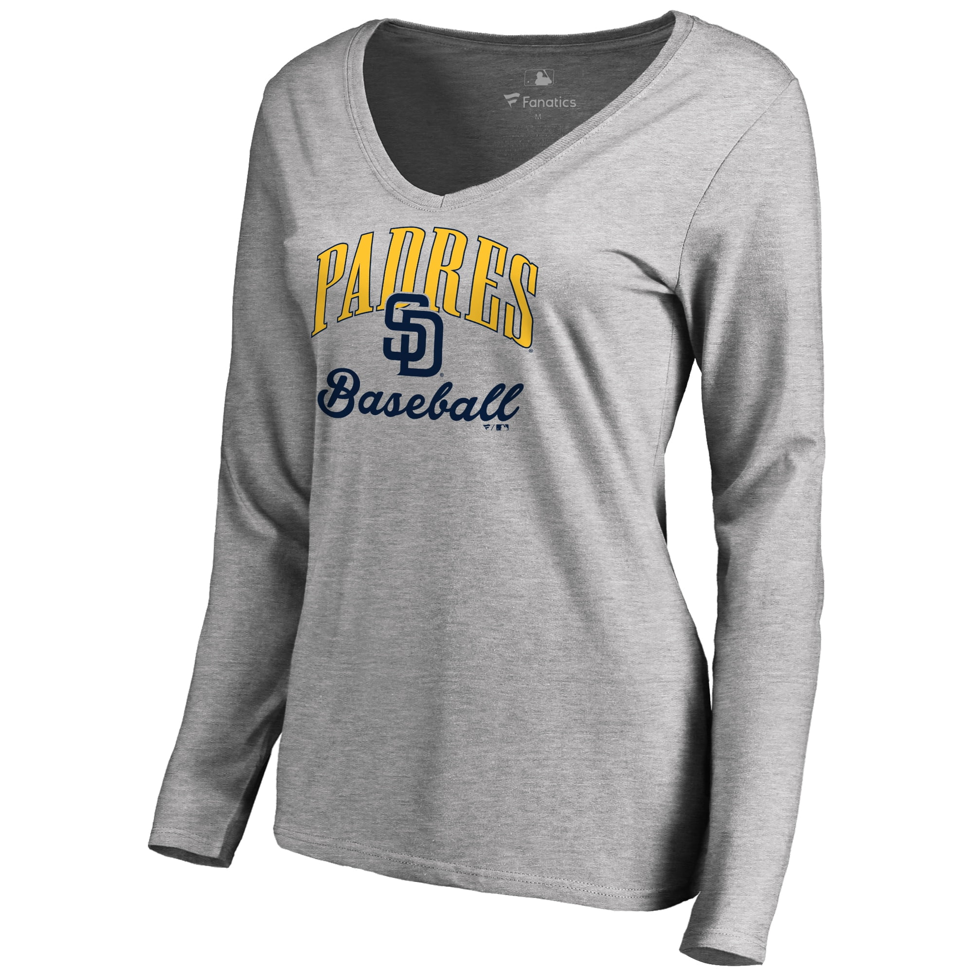 San Diego Padres Women's Victory Script Long Sleeve TShirt Ash