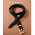 thumbnail image 5 of JASGOOD Women Suede Leather Belt for Jeans Fashion Gold Buckle Ladies Waist Belts, 5 of 8