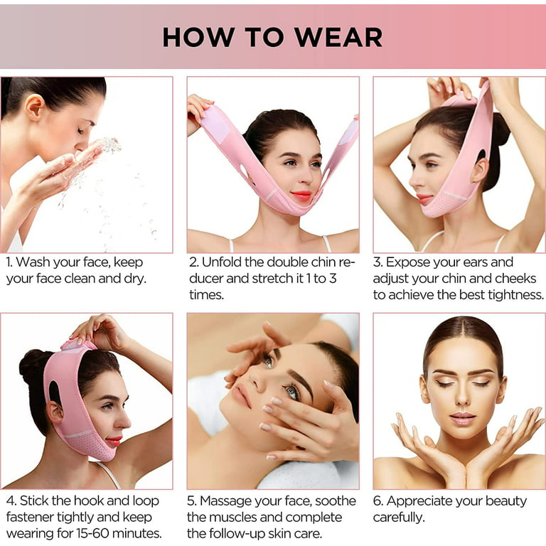Double Chin Reducer Chin Strap Advanced V-Line Facial Slimming Strap for  Men & Women Contour Tightening & Firming Bandage Face Slimmer & Shaper
