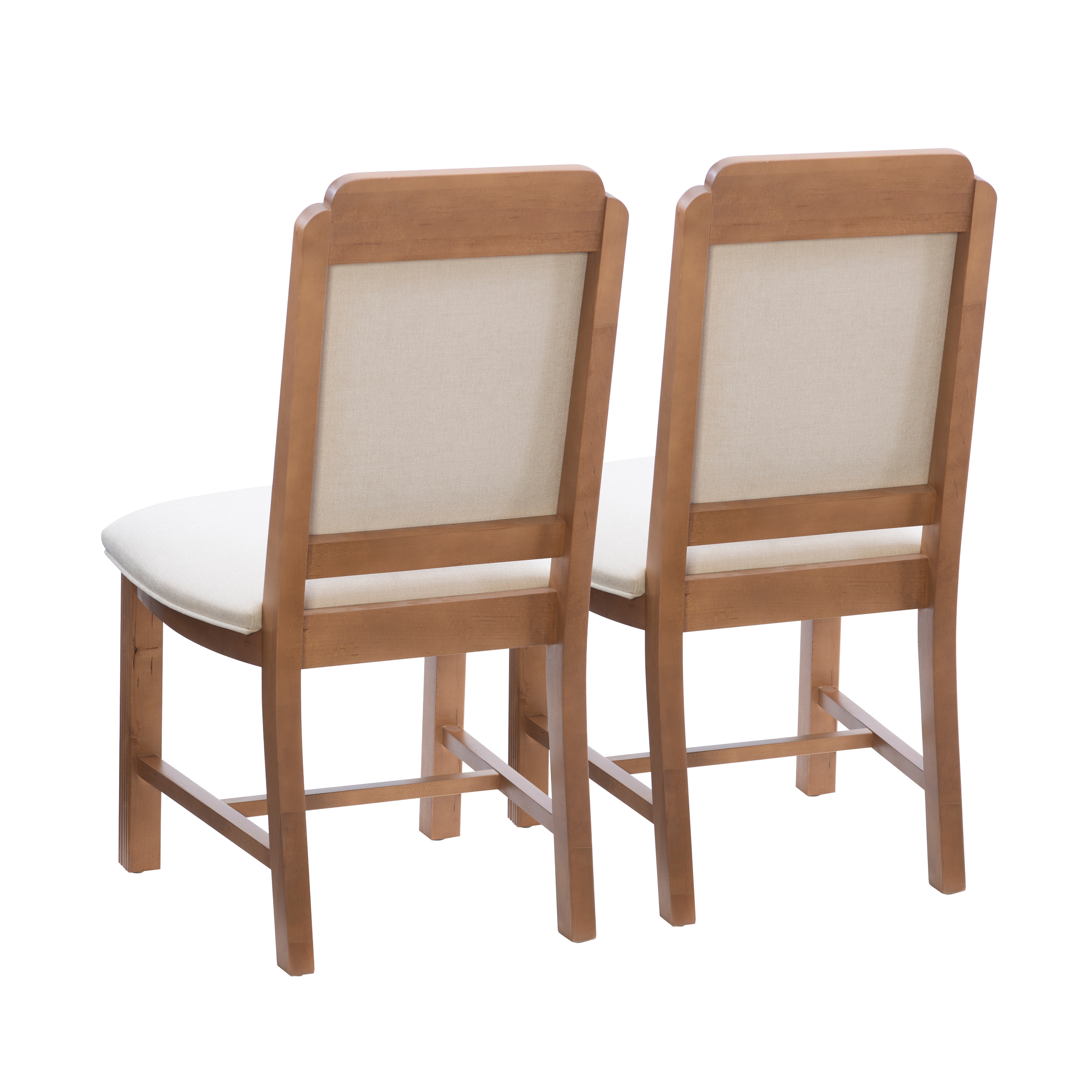 Linon Tonetta Set of 2 Brown/Gray Dining Chairs with Cushioned Seat and Solid Beech Wood Construction