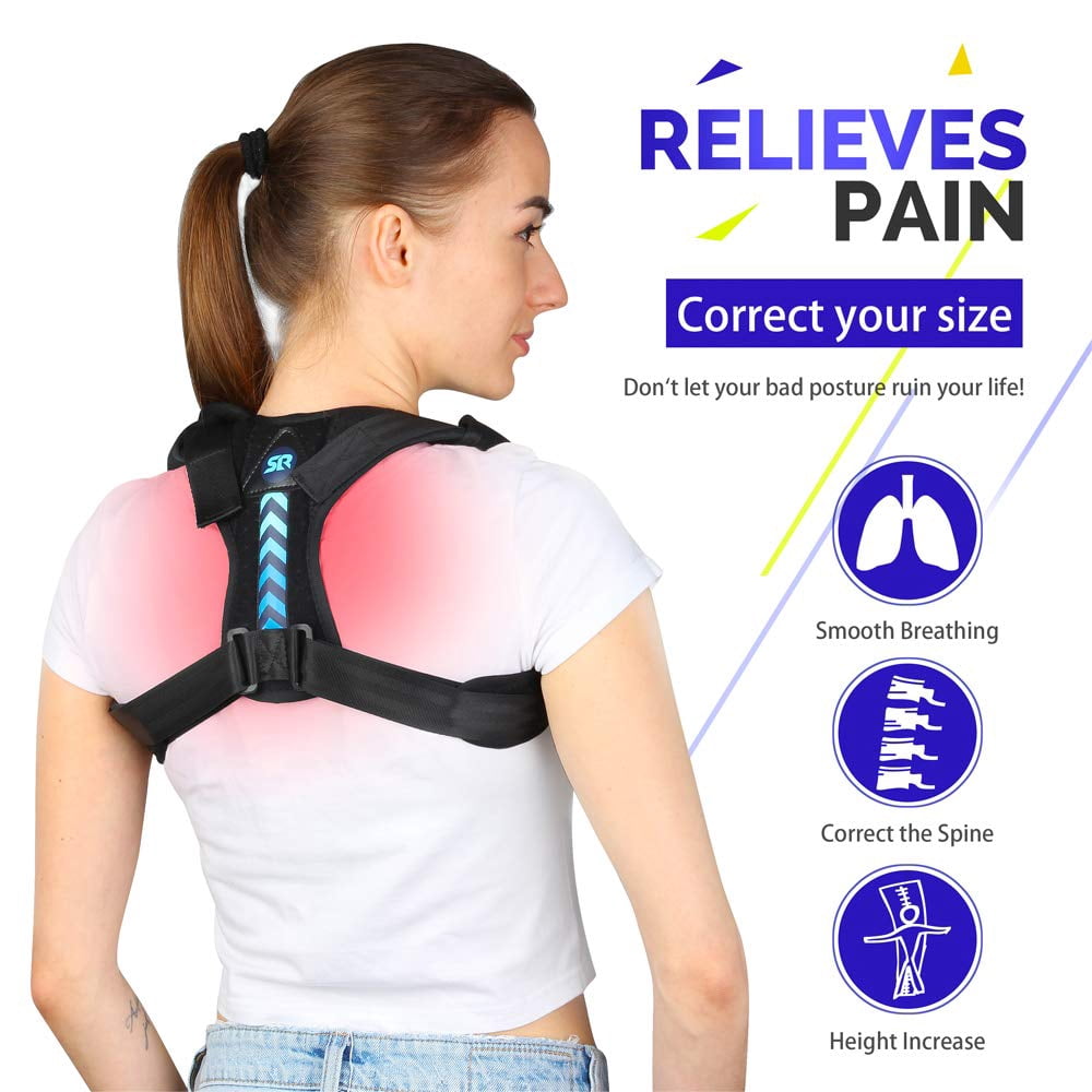 Posture Corrector for Men Women, Upper Back Brace for Clavicle Support, Adjustable Comfortable Back Straightener Back Support Providing Neck, Back & Shoulder Pain Relief