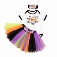 thumbnail image 4 of Afdoent Girls 3 Piece Outfit Cute Print Romper With Skirt Headband 3Pcs Clothes Sets For Party Outfits 3-6 Months, 4 of 4