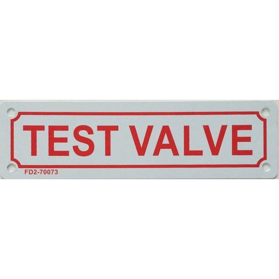 Test Valve Sign (Aluminium 2X7)(ref-2022-4)