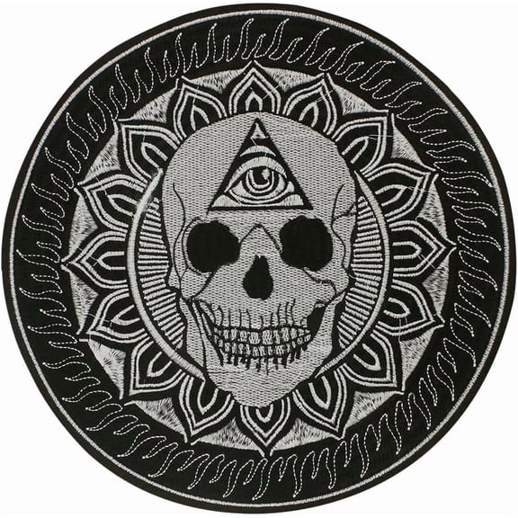 Skull Head Patterned Mysterious Patterns Cool Patches Embroidered Patches Iron on Sew on Patches for Jackets Costume Jean and Bags 1 Piece