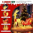 thumbnail image 5 of Nextay Lighted Christmas Reindeer & Santa Sleigh Set, 180 Warm LED Lights, Durable Build for Indoor & Outdoor Use,Gold-Red, 5 of 9