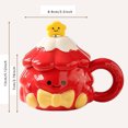 thumbnail image 2 of Mug With Lid And Spoon Couple Design Ceramic Cup Practical For Holiday Party, 2 of 7