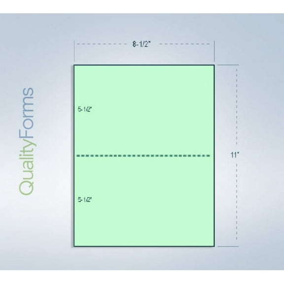 8-1/2 x 11" 24#, Green, Perforated Paper, 1 Horizontal perf at 5-1/2"