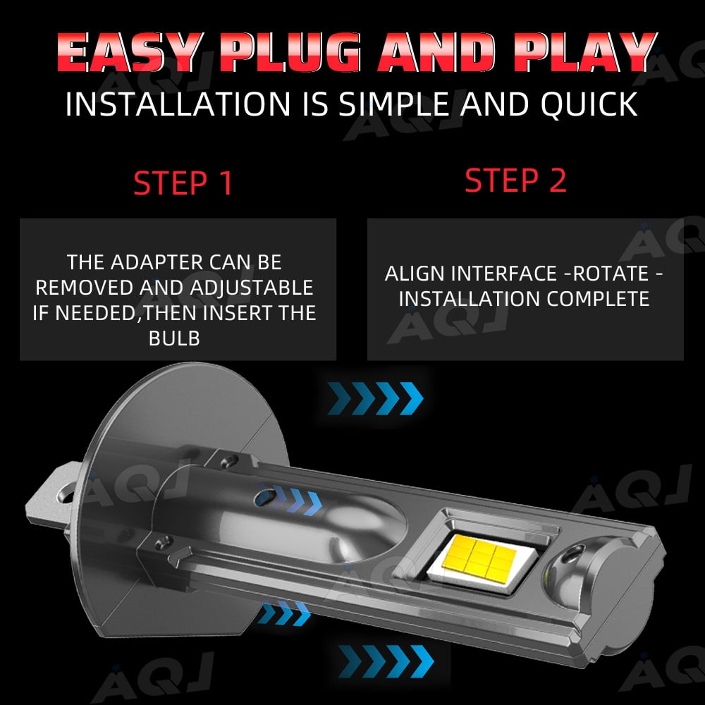 Compatible with Kia Rio Hatchback 2012-2018 LED High Low Beam Lamp Set 4 Pack - 30,000LM 6000K White 300% Super-Bright Bulb, Plug & Play