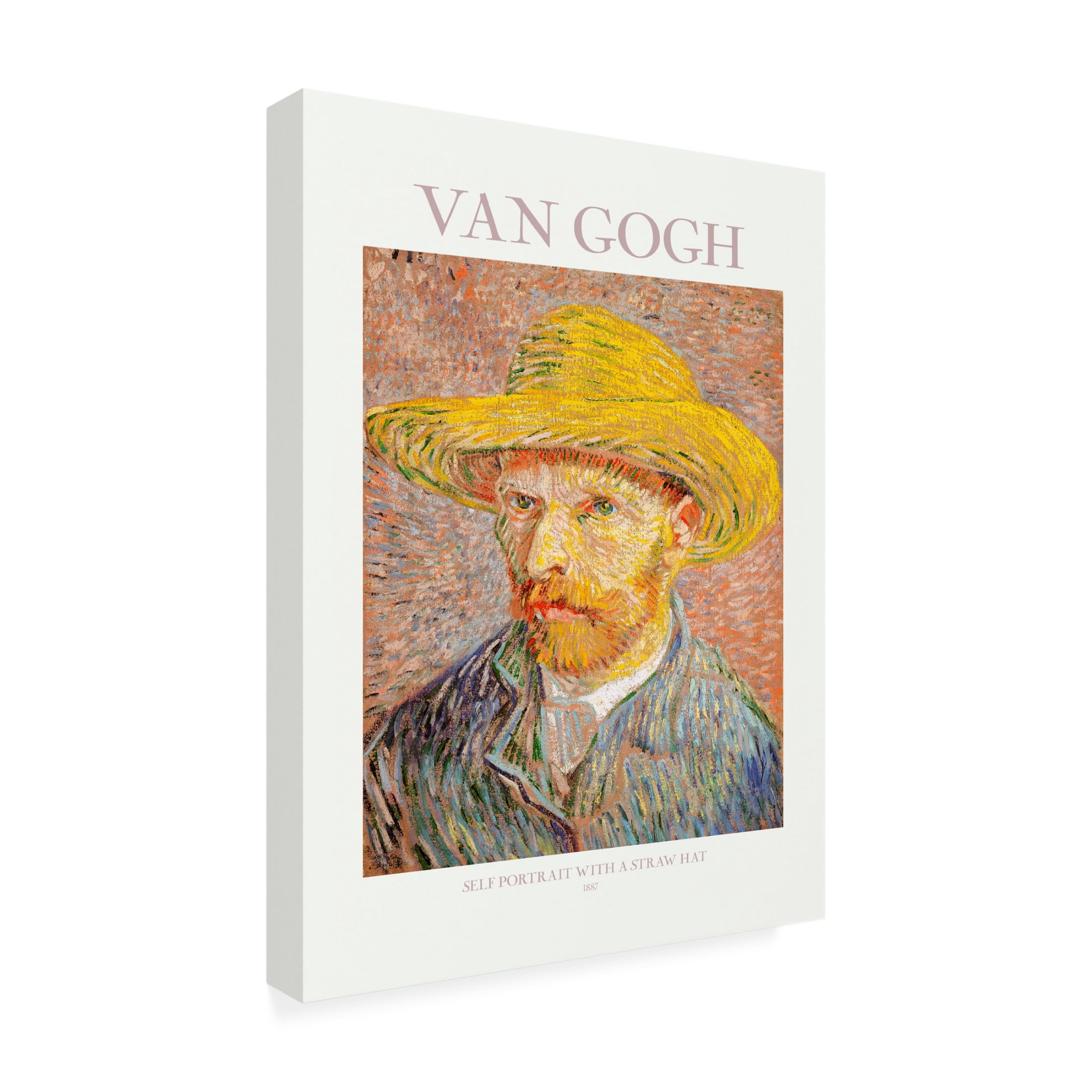 Trademark Fine Art Pictufy Self Portrait With Straw Hat Canvas Wall Art