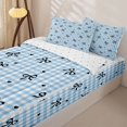 thumbnail image 3 of Manfei Vintage Ribbon Bowknot Zipper Full Size Comforter Sets with Fitted Sheet and 2 Pillowcases,Girls Love Heart Print Blue Grid Zipper Bedding Set,4pcs,Reversible, 3 of 6