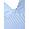thumbnail image 3 of Set Tankini con cordones halter a rayas sin costuras, anudado en el lateral, azul XL, 3 of 5