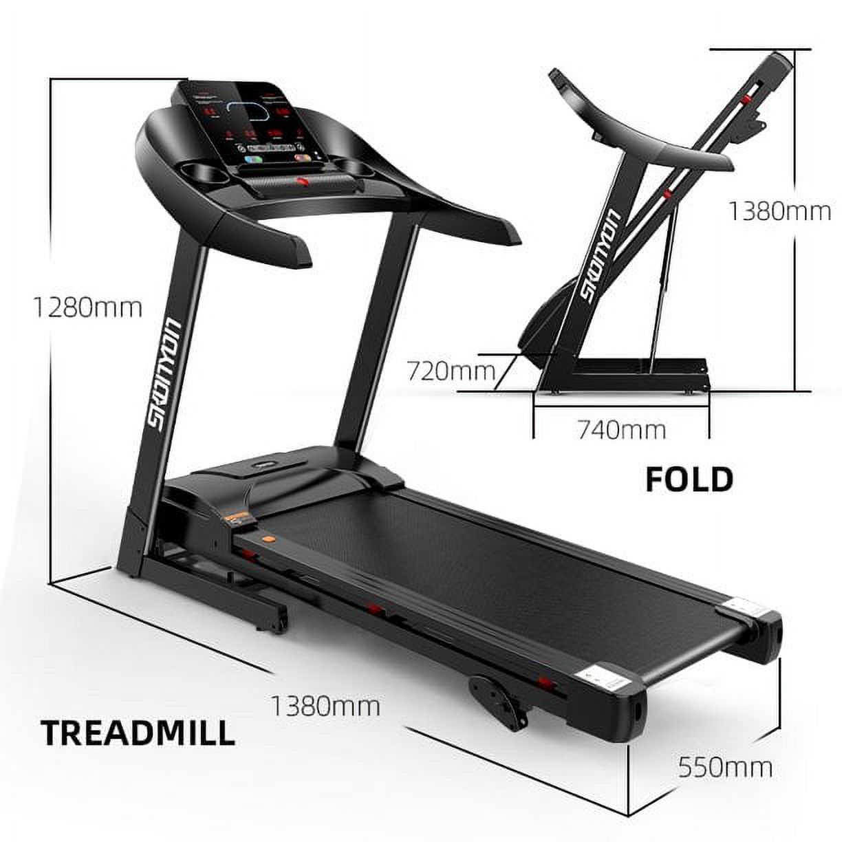 Folding Smart Treadmill with 15% Incline 2.5HP Folding Electric ...