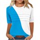 thumbnail image 2 of mfyjkho Tops De Gimnasio Para Mujer, Camiseta De Moda Para Mujer Con Cuello Redondo Arrugado, Manga 3/4, Corte Holgado Y Mangas Cortas Tops De Gimnasio Para Mujer M, 2 of 7