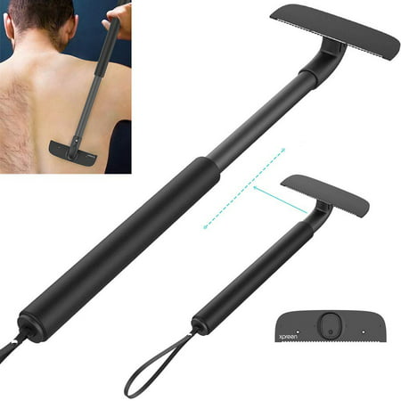Back Shaver Body Razor,XPREEN Adjustable Telescopic Sturdy Handle Back Hair Removal Shaver,Portable Painless Back Hair Trimmer Professional Body Groomer for Wet or Dry Trimmer